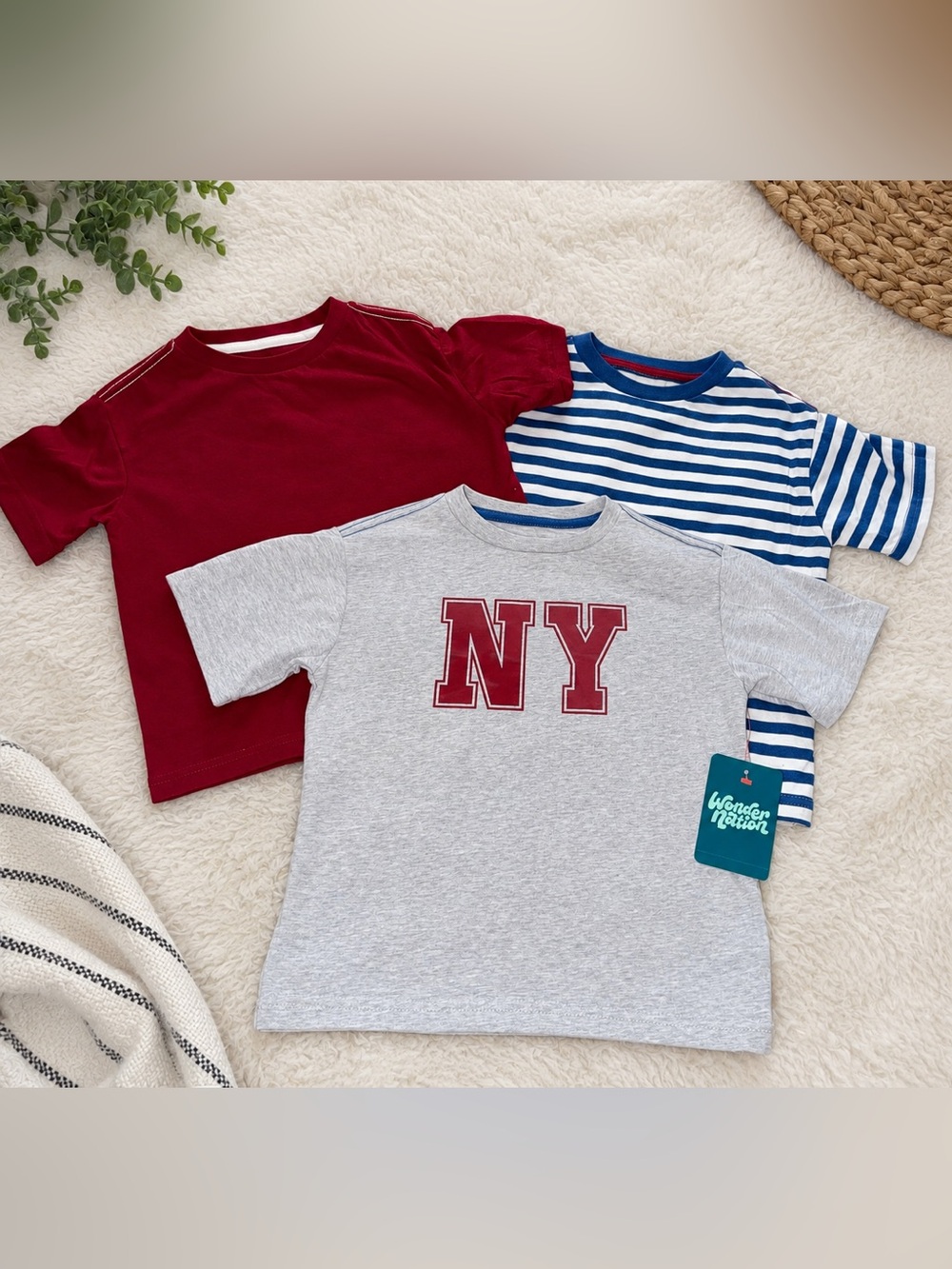 Wonder Nation Kids' Gray NY Graphic Tee - Gray/Red